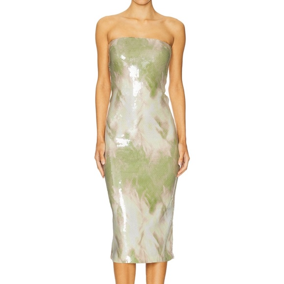 REVOLVE | Dresses | Revolve Strapless Green Sequin Dress | Poshmark